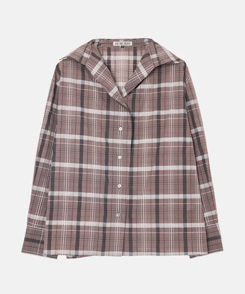 LE CIEL BLEU（ルシェルブルー）の「シアープレイドシャツ / Sheer Plaid Shirt（シャツ/ブラウス・レディース・アイボリー/ブラウン・36）」の16枚目の写真