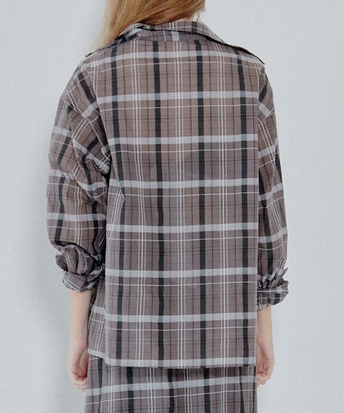 LE CIEL BLEU（ルシェルブルー）の「シアープレイドシャツ / Sheer Plaid Shirt（シャツ/ブラウス・レディース・アイボリー/ブラウン・36）」の15枚目の写真