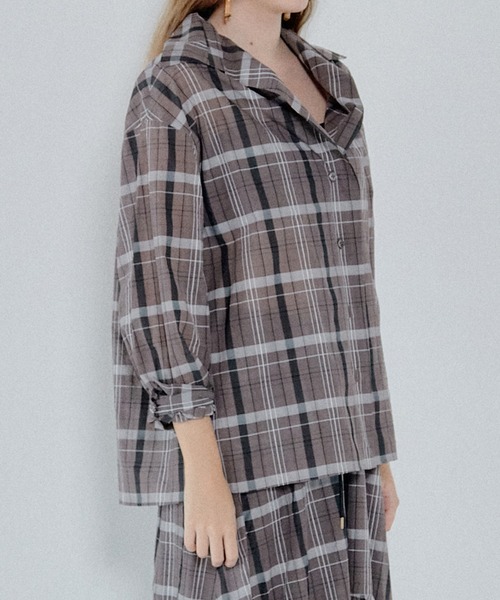 LE CIEL BLEU（ルシェルブルー）の「シアープレイドシャツ / Sheer Plaid Shirt（シャツ/ブラウス・レディース・アイボリー/ブラウン・36）」の13枚目の写真