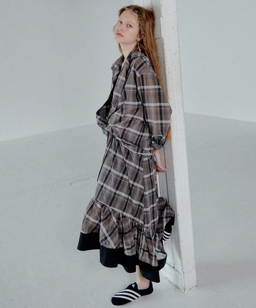LE CIEL BLEU（ルシェルブルー）の「シアープレイドシャツ / Sheer Plaid Shirt（シャツ/ブラウス・レディース・アイボリー/ブラウン・36）」の11枚目の写真
