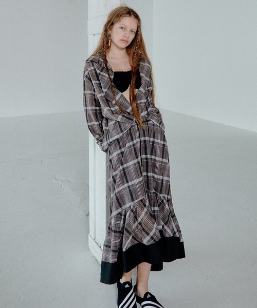 LE CIEL BLEU（ルシェルブルー）の「シアープレイドシャツ / Sheer Plaid Shirt（シャツ/ブラウス・レディース・アイボリー/ブラウン・36）」の8枚目の写真