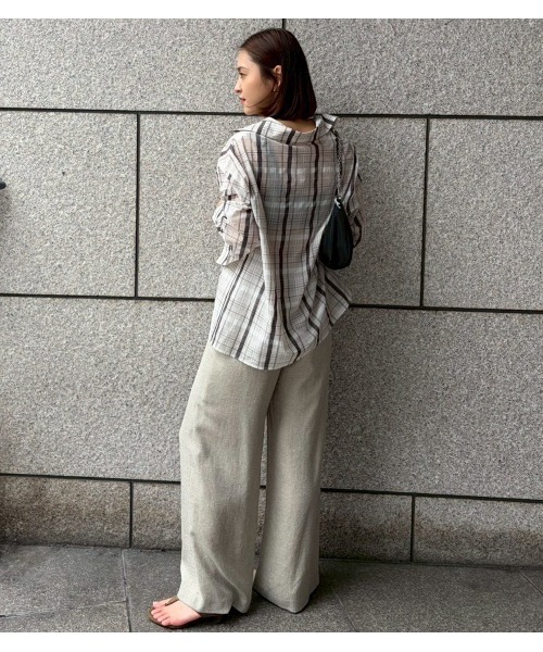 LE CIEL BLEU（ルシェルブルー）の「シアープレイドシャツ / Sheer Plaid Shirt（シャツ/ブラウス・レディース・アイボリー/ブラウン・36）」の21枚目の写真