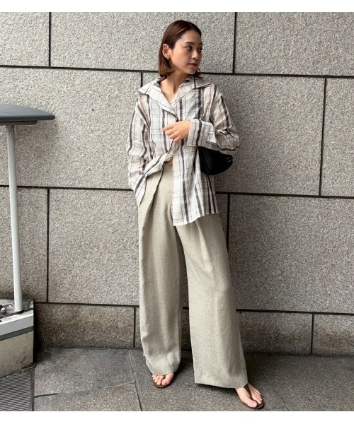 LE CIEL BLEU（ルシェルブルー）の「シアープレイドシャツ / Sheer Plaid Shirt（シャツ/ブラウス・レディース・アイボリー/ブラウン・36）」の19枚目の写真