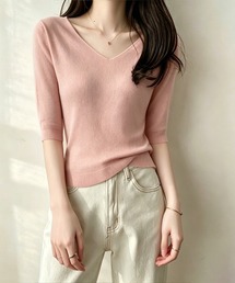 ニットトップス レディース 韓国風春夏服