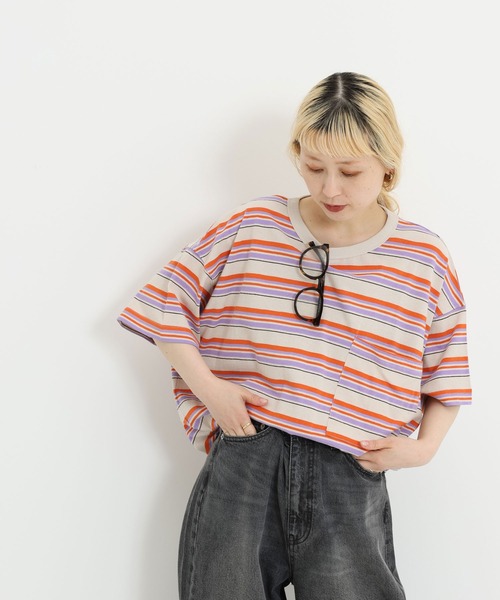 HEART MARKET（ハートマーケット）の「★Bigポケ付きPO②（Tシャツ/カットソー・レディース・グリーン系/オレンジ系/イエロー/ミント/ブラック/ベージュ系/ナチュラル・FREE）」の7枚目の写真