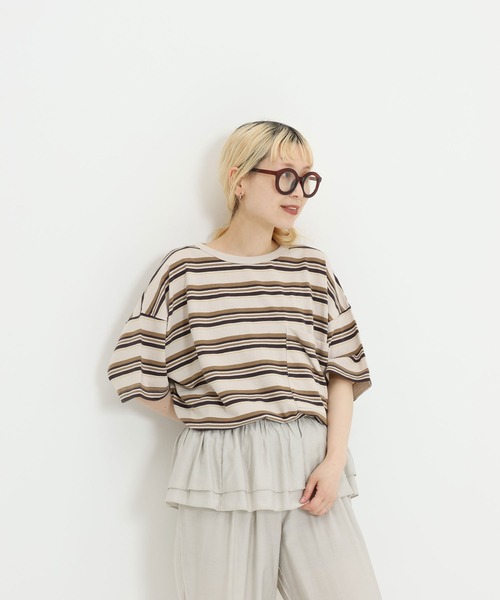HEART MARKET（ハートマーケット）の「★Bigポケ付きPO②（Tシャツ/カットソー・レディース・グリーン系/オレンジ系/イエロー/ミント/ブラック/ベージュ系/ナチュラル・FREE）」の11枚目の写真