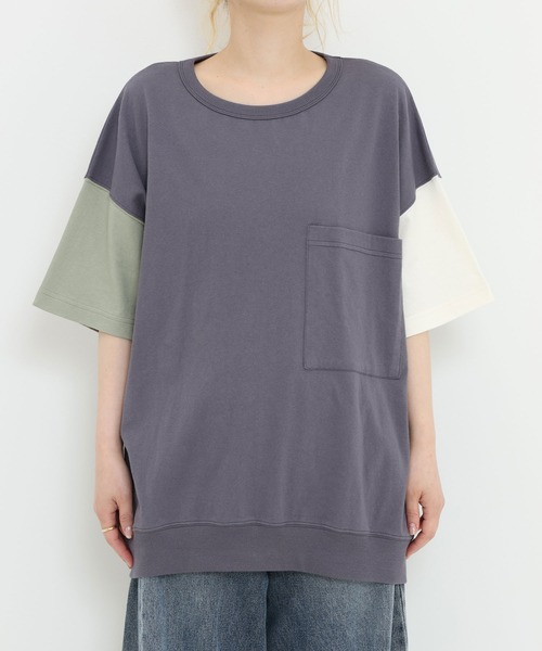 HEART MARKET（ハートマーケット）の「★Bigポケ付きPO②（Tシャツ/カットソー・レディース・グリーン系/オレンジ系/イエロー/ミント/ブラック/ベージュ系/ナチュラル・FREE）」の12枚目の写真