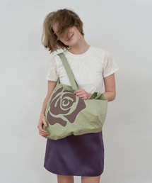 Majournee（マジョネ）の「ROSE PATCH ECO BAG_GREEN（エコバッグ/サブバッグ）」