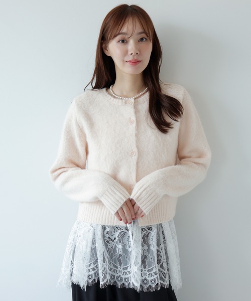 AMUU. PRECIEUSE(アムープレシューズ)の「シアーレースチュニックキャミ(キャミソール・レディース・オフホワイト/ブラック・FREE)」の13枚目の写真