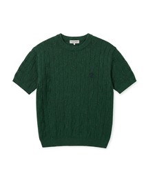 HIGH-TWIST LINEN CABLE S/S KNIT (GREEN)