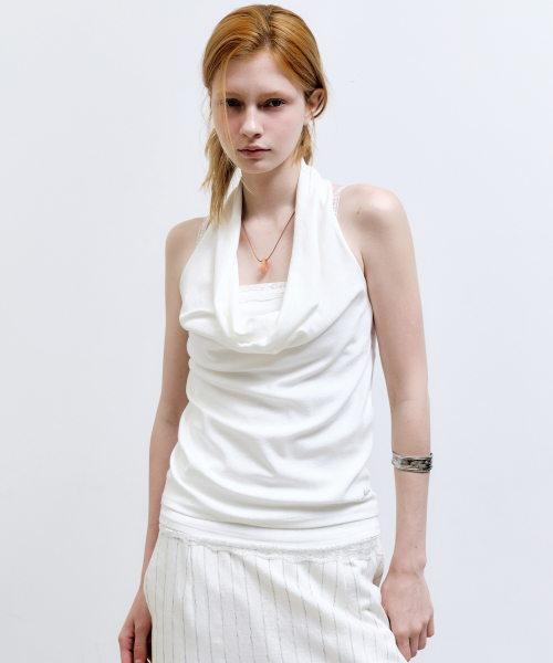 NICK&NICOLE(ニックアンドニコール)の「LAYERD DRAPE HALTER TOP_IVORY(Tシャツ/カットソー・レディース・その他・FREE)」の3枚目の写真