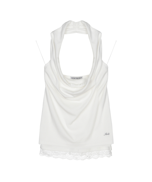 NICK&NICOLE(ニックアンドニコール)の「LAYERD DRAPE HALTER TOP_IVORY(Tシャツ/カットソー・レディース・その他・FREE)」の4枚目の写真