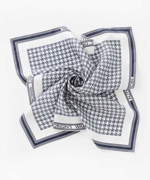 HOUNDTOOTH PATTERN SILK SCARF