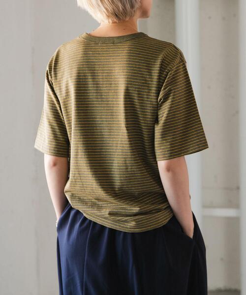 FORK&SPOON(フォークアンドスプーン)の「FORK&SPOON ヴィンテージボーダーTシャツ(Tシャツ/カットソー・レディース・グレー/カーキ/ブルー・1)」の1枚目の写真