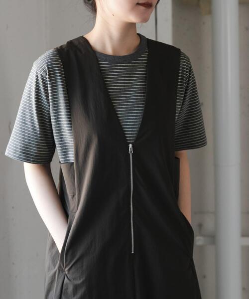 FORK&SPOON(フォークアンドスプーン)の「FORK&SPOON ヴィンテージボーダーTシャツ(Tシャツ/カットソー・レディース・グレー/カーキ/ブルー・1)」の7枚目の写真
