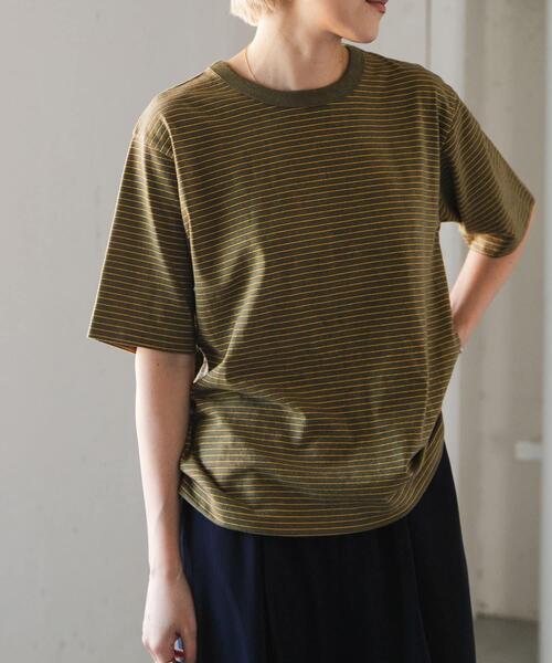 FORK&SPOON(フォークアンドスプーン)の「FORK&SPOON ヴィンテージボーダーTシャツ(Tシャツ/カットソー・レディース・グレー/カーキ/ブルー・1)」の20枚目の写真