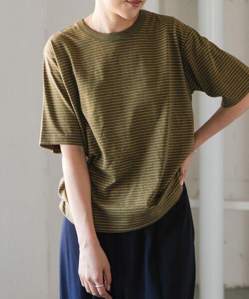 FORK&SPOON(フォークアンドスプーン)の「FORK&SPOON ヴィンテージボーダーTシャツ(Tシャツ/カットソー・レディース・グレー/カーキ/ブルー・1)」の21枚目の写真
