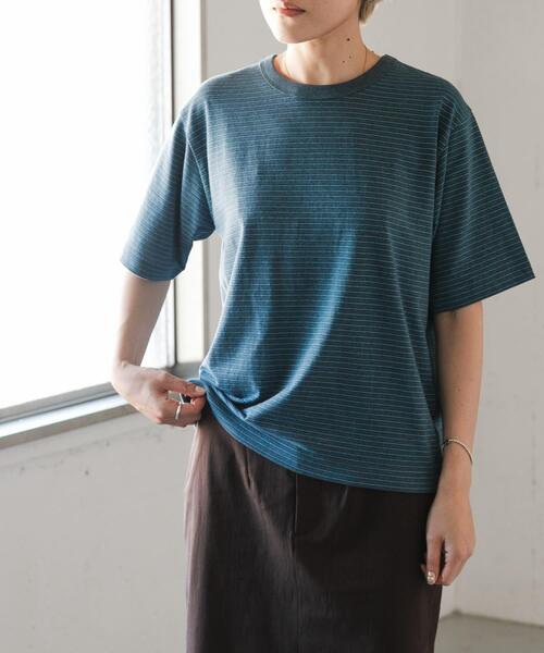 FORK&SPOON(フォークアンドスプーン)の「FORK&SPOON ヴィンテージボーダーTシャツ(Tシャツ/カットソー・レディース・グレー/カーキ/ブルー・1)」の13枚目の写真