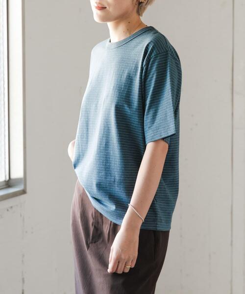 FORK&SPOON(フォークアンドスプーン)の「FORK&SPOON ヴィンテージボーダーTシャツ(Tシャツ/カットソー・レディース・グレー/カーキ/ブルー・1)」の14枚目の写真