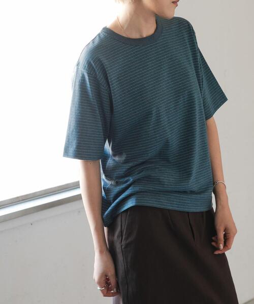 FORK&SPOON(フォークアンドスプーン)の「FORK&SPOON ヴィンテージボーダーTシャツ(Tシャツ/カットソー・レディース・グレー/カーキ/ブルー・1)」の17枚目の写真