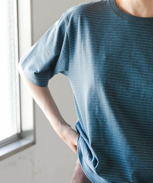 FORK&SPOON(フォークアンドスプーン)の「FORK&SPOON ヴィンテージボーダーTシャツ(Tシャツ/カットソー・レディース・グレー/カーキ/ブルー・1)」の18枚目の写真