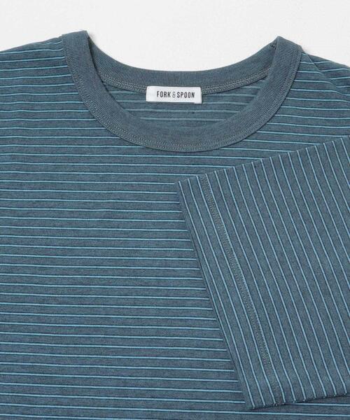 FORK&SPOON(フォークアンドスプーン)の「FORK&SPOON ヴィンテージボーダーTシャツ(Tシャツ/カットソー・レディース・グレー/カーキ/ブルー・1)」の12枚目の写真