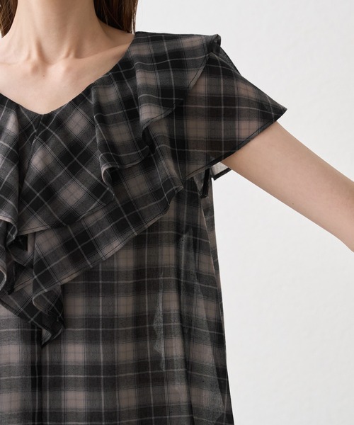 ROPE' PICNIC(ロペピクニック)の「マドラスチェックボイルブラウス(シャツ/ブラウス・レディース・ブラック/ラベンダー/オフホワイト・FREE)」の16枚目の写真