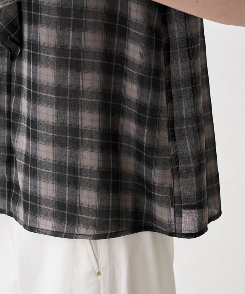 ROPE' PICNIC(ロペピクニック)の「マドラスチェックボイルブラウス(シャツ/ブラウス・レディース・ブラック/ラベンダー/オフホワイト・FREE)」の18枚目の写真