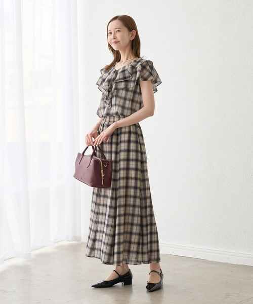 ROPE' PICNIC(ロペピクニック)の「マドラスチェックボイルブラウス(シャツ/ブラウス・レディース・ブラック/ラベンダー/オフホワイト・FREE)」の10枚目の写真