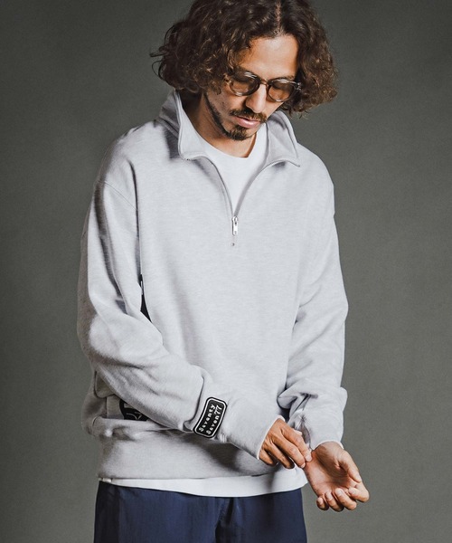 seventy seven(セブンティセブン)の「msw1915- middle oz half zip trainer (box collage) ハーフジップスエット(7726W280)(スウェット・メンズ・ホワイト/ブラック/アッシュ・S/M/L/XL)」の3枚目の写真