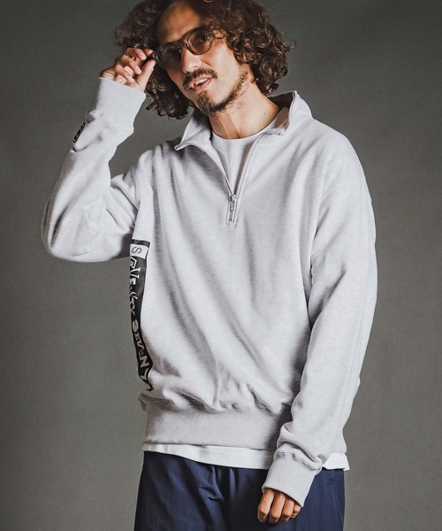 seventy seven(セブンティセブン)の「msw1915- middle oz half zip trainer (box collage) ハーフジップスエット(7726W280)(スウェット・メンズ・ホワイト/ブラック/アッシュ・S/M/L/XL)」の8枚目の写真