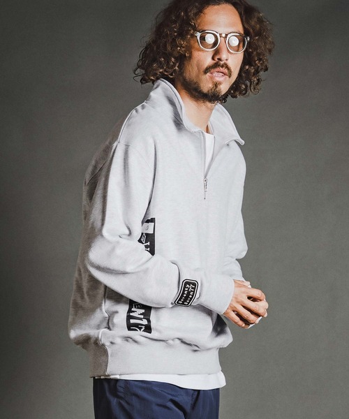 seventy seven(セブンティセブン)の「msw1915- middle oz half zip trainer (box collage) ハーフジップスエット(7726W280)(スウェット・メンズ・ホワイト/ブラック/アッシュ・S/M/L/XL)」の9枚目の写真