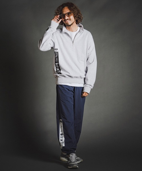 seventy seven(セブンティセブン)の「msw1915- middle oz half zip trainer (box collage) ハーフジップスエット(7726W280)(スウェット・メンズ・ホワイト/ブラック/アッシュ・S/M/L/XL)」の10枚目の写真
