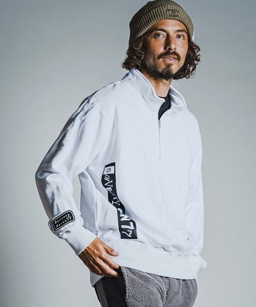 seventy seven(セブンティセブン)の「msw1915- middle oz half zip trainer (box collage) ハーフジップスエット(7726W280)(スウェット・メンズ・ホワイト/ブラック/アッシュ・S/M/L/XL)」の12枚目の写真