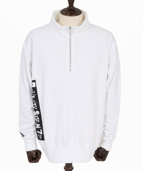 seventy seven(セブンティセブン)の「msw1915- middle oz half zip trainer (box collage) ハーフジップスエット(7726W280)(スウェット・メンズ・ホワイト/ブラック/アッシュ・S/M/L/XL)」の16枚目の写真