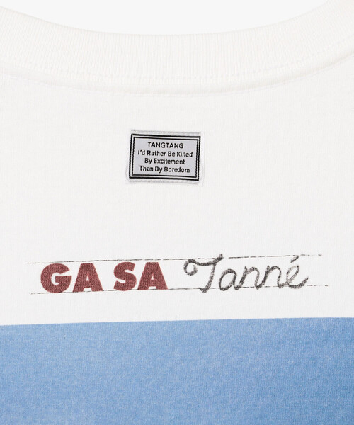 TANGTANG（タンタン）の「TANGTANG | 半袖Tシャツ GASATANG CARAXFAREWELLinblue WOMEN（Tシャツ/カットソー・レディース・ホワイト・S）」の9枚目の写真