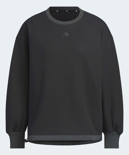 adidas(アディダス)の「ラックスフロー オールデイズ ルーズフィット ワッフル フリース クルーシャツ / ロンT / アディダス adidas(Tシャツ/カットソー・レディース・ブラック・XX-LARGE/LARGE/MEDIUM/SMALL/X-LARGE/X-SMALL)」の4枚目の写真