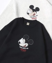 Disney/ディズニー 別注 ミッキーマウス・ミニーマウス オーバーサイズ 裏起毛 プリント スウェット トレーナー/レディース メンズ