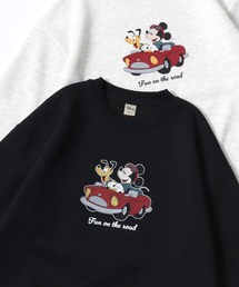 MICKEY MOUSE（ミッキーマウス）の「Disney/ディズニー 別注 ミッキーマウス･ミニーマウス オーバーサイズ 裏起毛 プリント スウェット トレーナー/レディース メンズ（スウェット）」