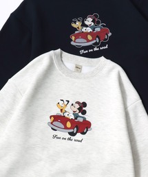 MICKEY MOUSE（ミッキーマウス）の「Disney/ディズニー 別注 ミッキーマウス･ミニーマウス オーバーサイズ 裏起毛 プリント スウェット トレーナー/レディース メンズ（スウェット）」