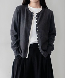 on:nue（オンニュ）の「【on:nue】パール釦レースニットカーディガン  26-27 AW COLLECTION（カーディガン/ボレロ）」