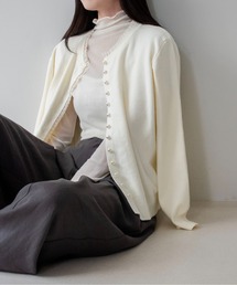 on:nue（オンニュ）の「【on:nue】パール釦レースニットカーディガン  26-27 AW COLLECTION（カーディガン/ボレロ）」