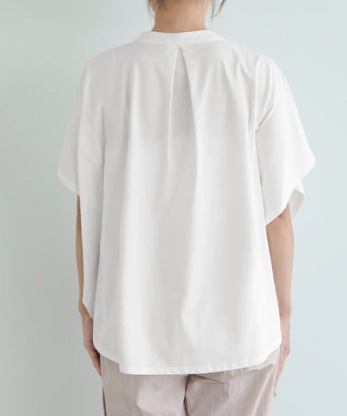 STYLE DELI(スタイルデリ)の「【selection】プレミアスムース/ラウンドスキッパーtops(シャツ/ブラウス・レディース・ホワイト/スミクロ・FREE)」の12枚目の写真