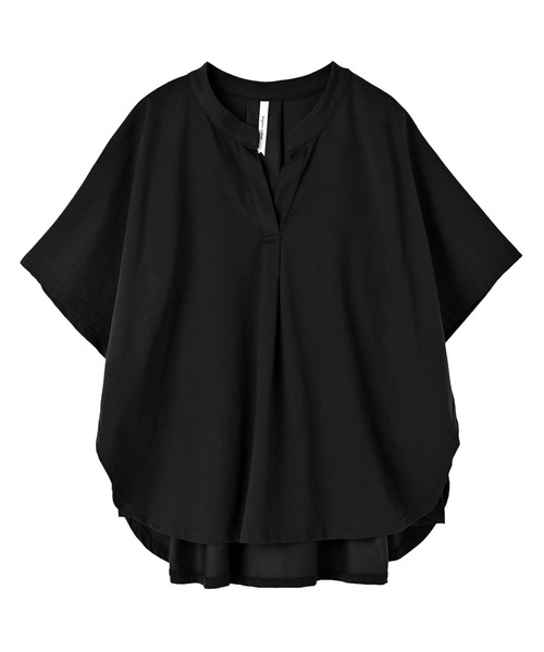 STYLE DELI(スタイルデリ)の「【selection】プレミアスムース/ラウンドスキッパーtops(シャツ/ブラウス・レディース・ホワイト/スミクロ・FREE)」の19枚目の写真