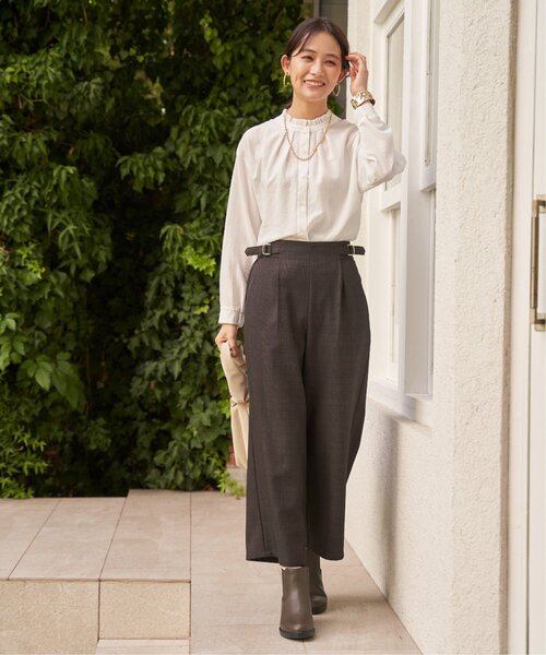 ikka(イッカ)の「ウーリッシュツイルワイドパンツ(その他パンツ・レディース・ダークブラウン/グレー/グレイッシュベージュ/ブラック/カーキ・M/L)」の16枚目の写真