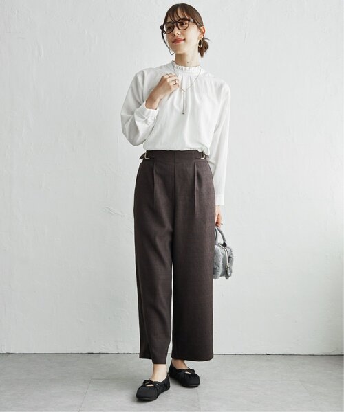 ikka(イッカ)の「ウーリッシュツイルワイドパンツ(その他パンツ・レディース・ダークブラウン/グレー/グレイッシュベージュ/ブラック/カーキ・M/L)」の20枚目の写真