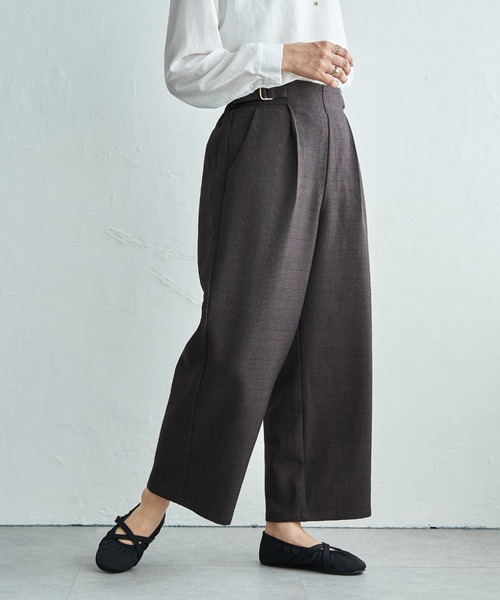 ikka(イッカ)の「ウーリッシュツイルワイドパンツ(その他パンツ・レディース・ダークブラウン/グレー/グレイッシュベージュ/ブラック/カーキ・M/L)」の3枚目の写真