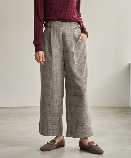 ikka(イッカ)の「ウーリッシュツイルワイドパンツ(その他パンツ・レディース・ダークブラウン/グレー/グレイッシュベージュ/ブラック/カーキ・M/L)」の2枚目の写真