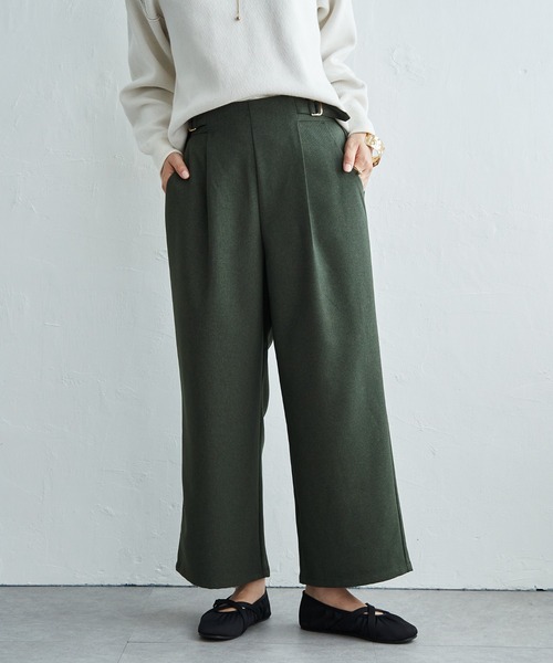ikka(イッカ)の「ウーリッシュツイルワイドパンツ(その他パンツ・レディース・ダークブラウン/グレー/グレイッシュベージュ/ブラック/カーキ・M/L)」の5枚目の写真
