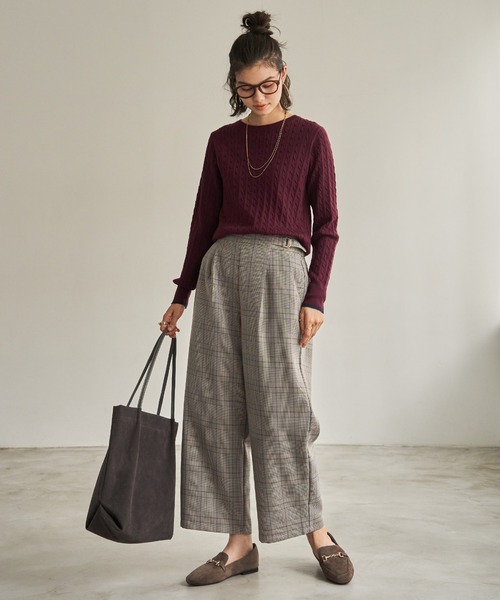 ikka(イッカ)の「ウーリッシュツイルワイドパンツ(その他パンツ・レディース・ダークブラウン/グレー/グレイッシュベージュ/ブラック/カーキ・M/L)」の8枚目の写真